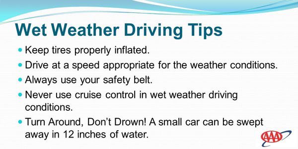It’s #thunderstorm and #SevereWeather season. Follow these tips to stay safe driving on wet roads and in limited visibility. Slow down, #BuckleUp and be safe! #sdwx