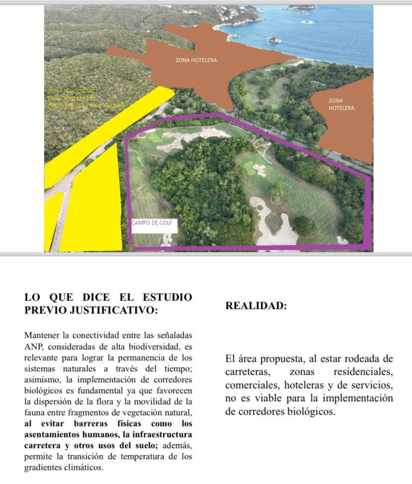 <a href="/JesusRCuevas/">Jesús Ramírez Cuevas</a> La playa Tangolunda tiene 2 accesos públicos. El campo de ⛳️ no tiene acceso a la playa
Los 3 lagos artificiales se alimentan de la planta de tratamiento de aguas ubicada enfrente del campo de golf.
No se unen dos ANP. Las separan vialidades y casas
El campo de ⛳️ sólo mide 84 ha