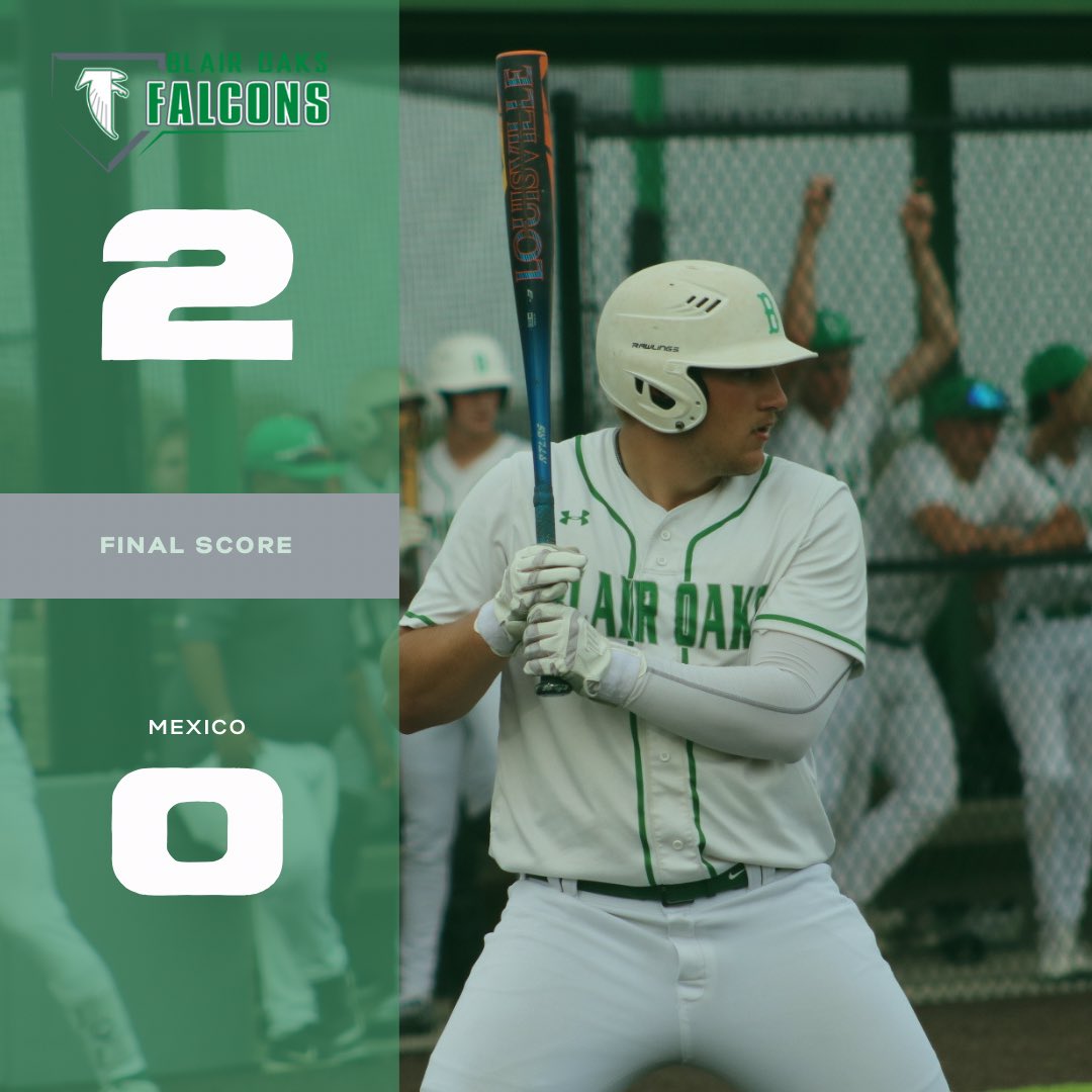 Varsity gets back in the Win column!  

#shoutouts
@harrisonlear3 - HR 💣
@jacob_tellman - 6 IP, 6 K, 4 H, 2 BB

#WeAreBlairOaks #Itsourtime #OnTheTurf