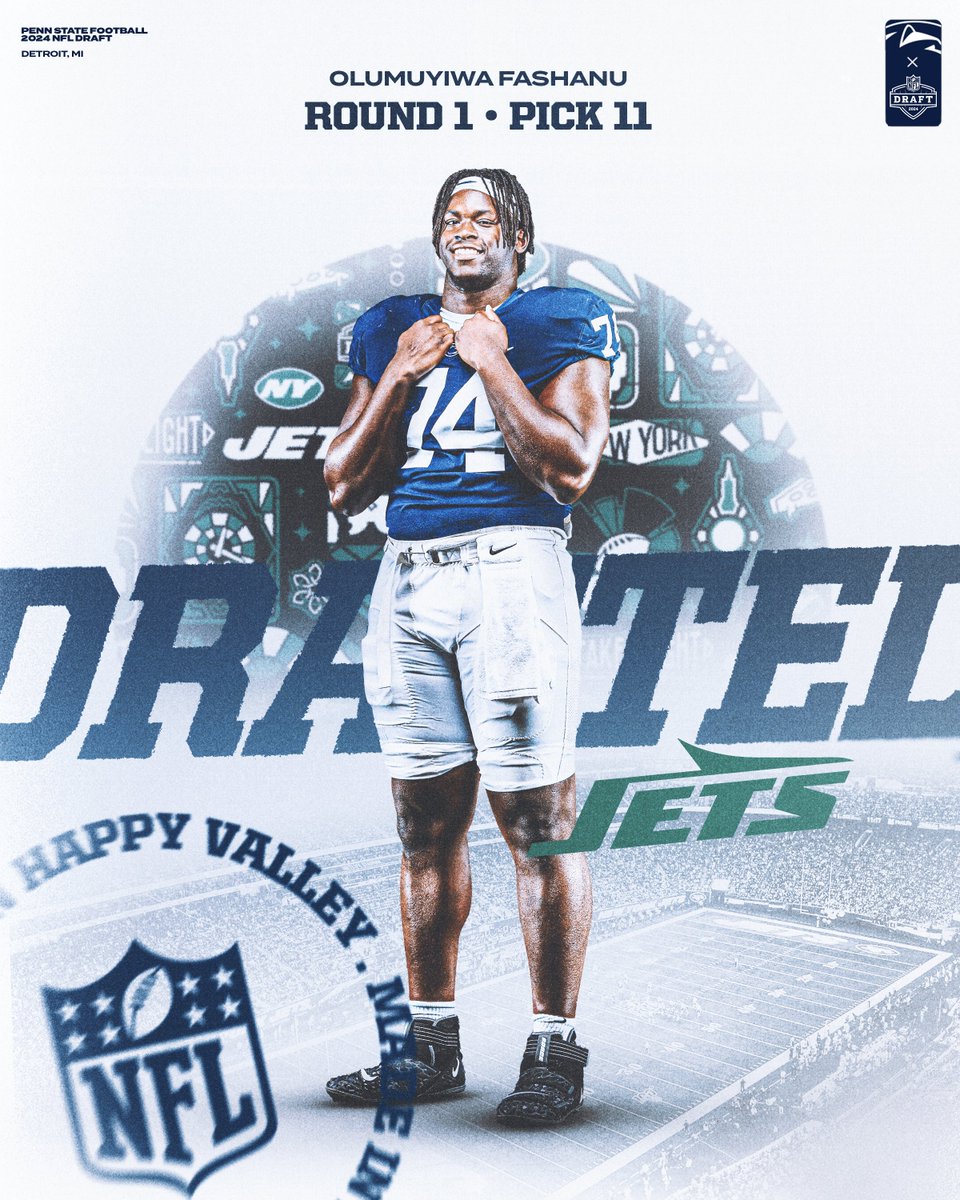 J-E-T-S… Jets, Jets, Jets! With the 11th overall pick, @Olu_Fashanu is officially joining the NYJ! #WeAre x @NYJets x #NFLDraft