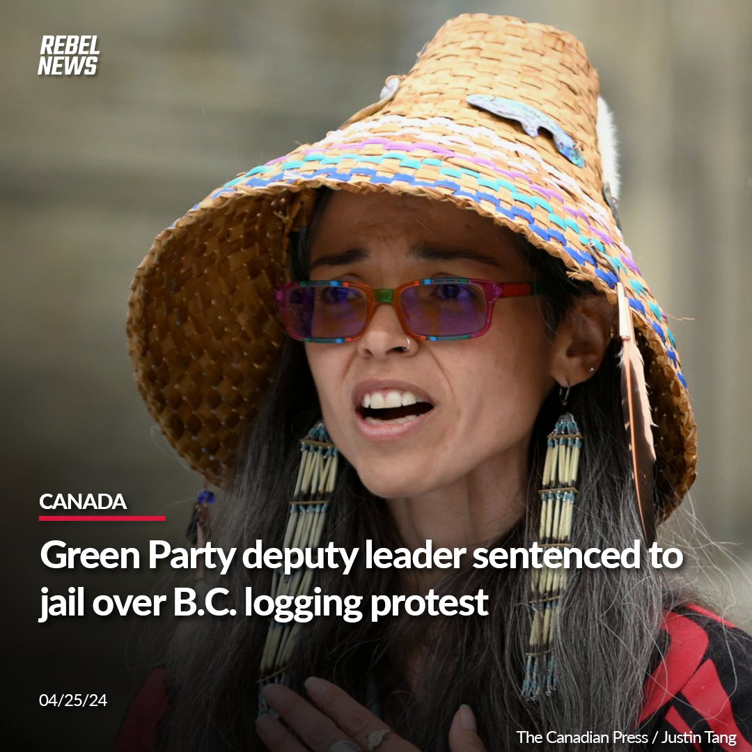 The deputy leader of the Green Party, Angela Davidson, also known as Rainbow Eyes, has been sentenced to 60 days in jail for her role in a protest opposing a logging project in British Columbia. FULL STORY: rebelne.ws/49Y2J3U