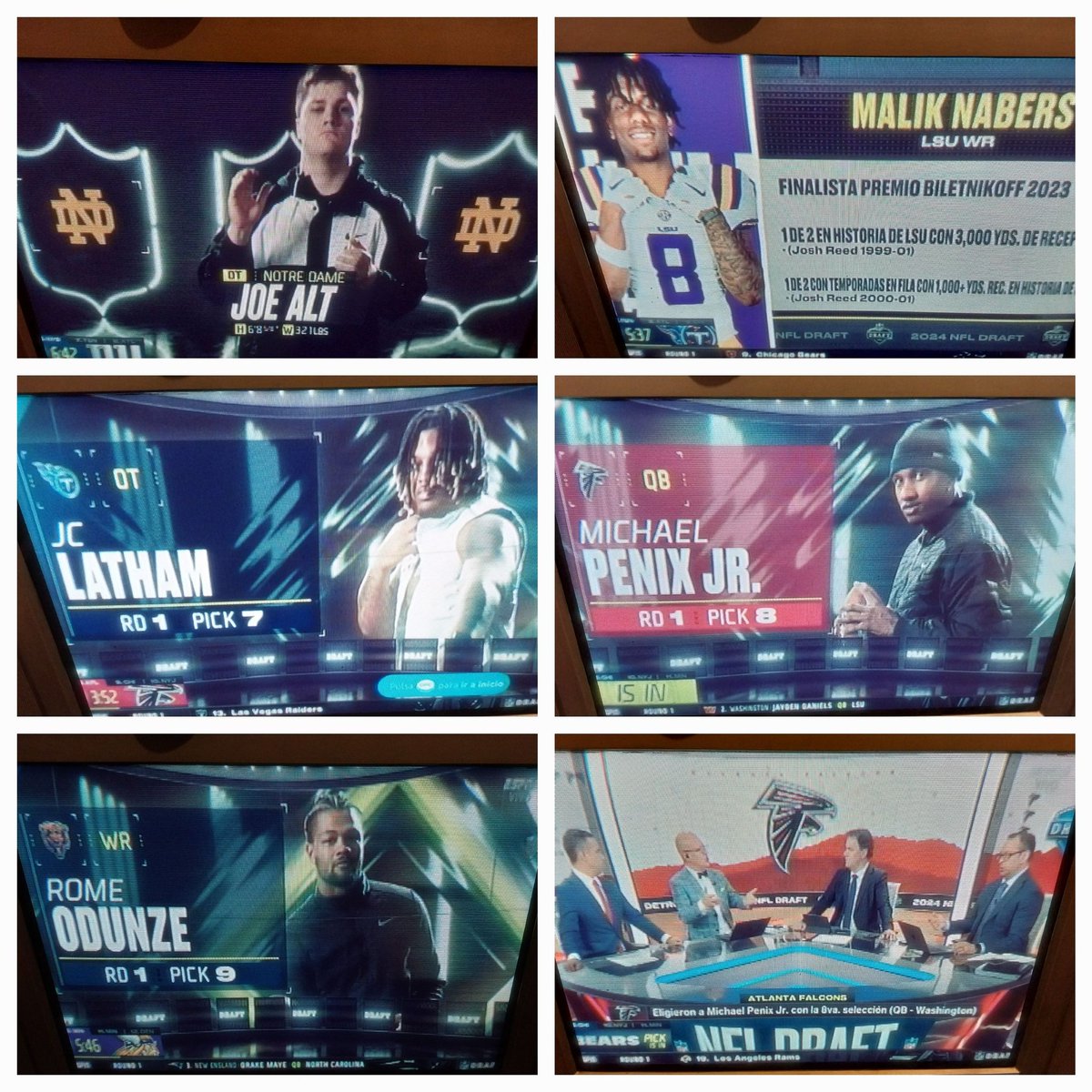 Maravilloso el #NFLDraft2024 🏉 que nos están llevando @EduardoVarelaTV @PabloViruega @maicopasquel @SebastianMCESPN por @ESPNmx 📺  👌 🖐 👏  #NFLxESPN