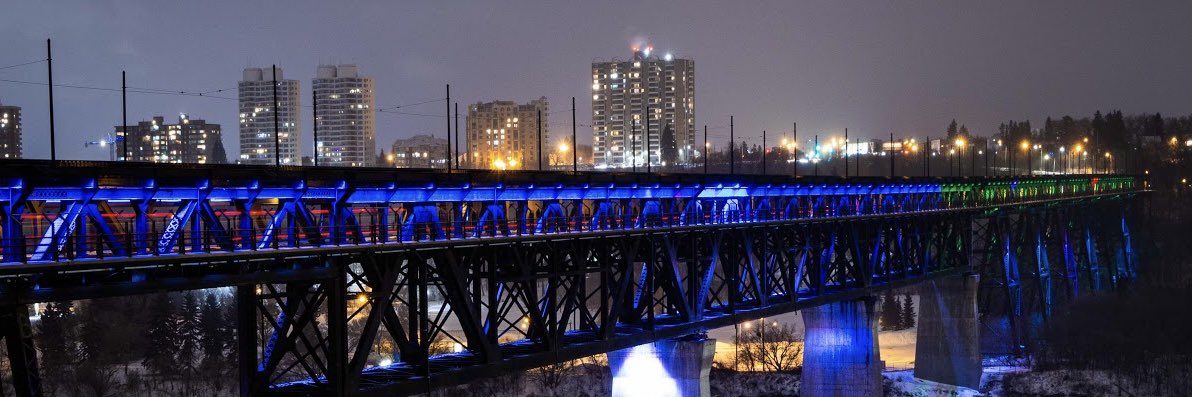 🗓️April 25. 2024 The #HighLevelBridge in #Edmonton #Alberta #Canada will be lit in blue and green for APEGA Summit Awards. @APEGA_AB #Engineering #GeoScience #Yeg🆙 💻APEGA.ca/summit-awards/