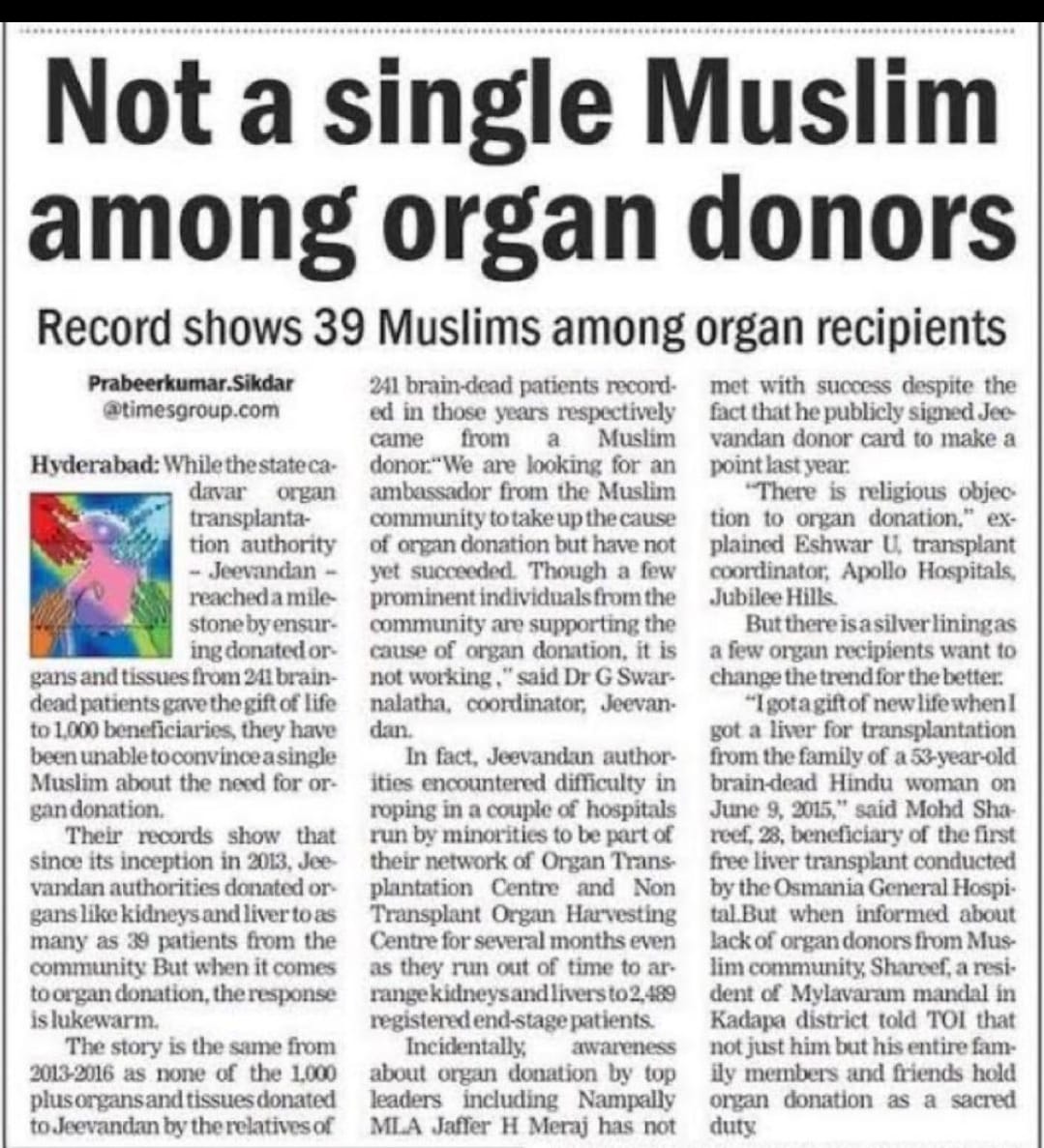 Religion and Organ donation is an emotional and touchy topic Many years ago I had a family ready to donate organs after brain death certification of the near one but later it didn't occur as elders in the family said it was Amavasya and they can't give consent and we lost…