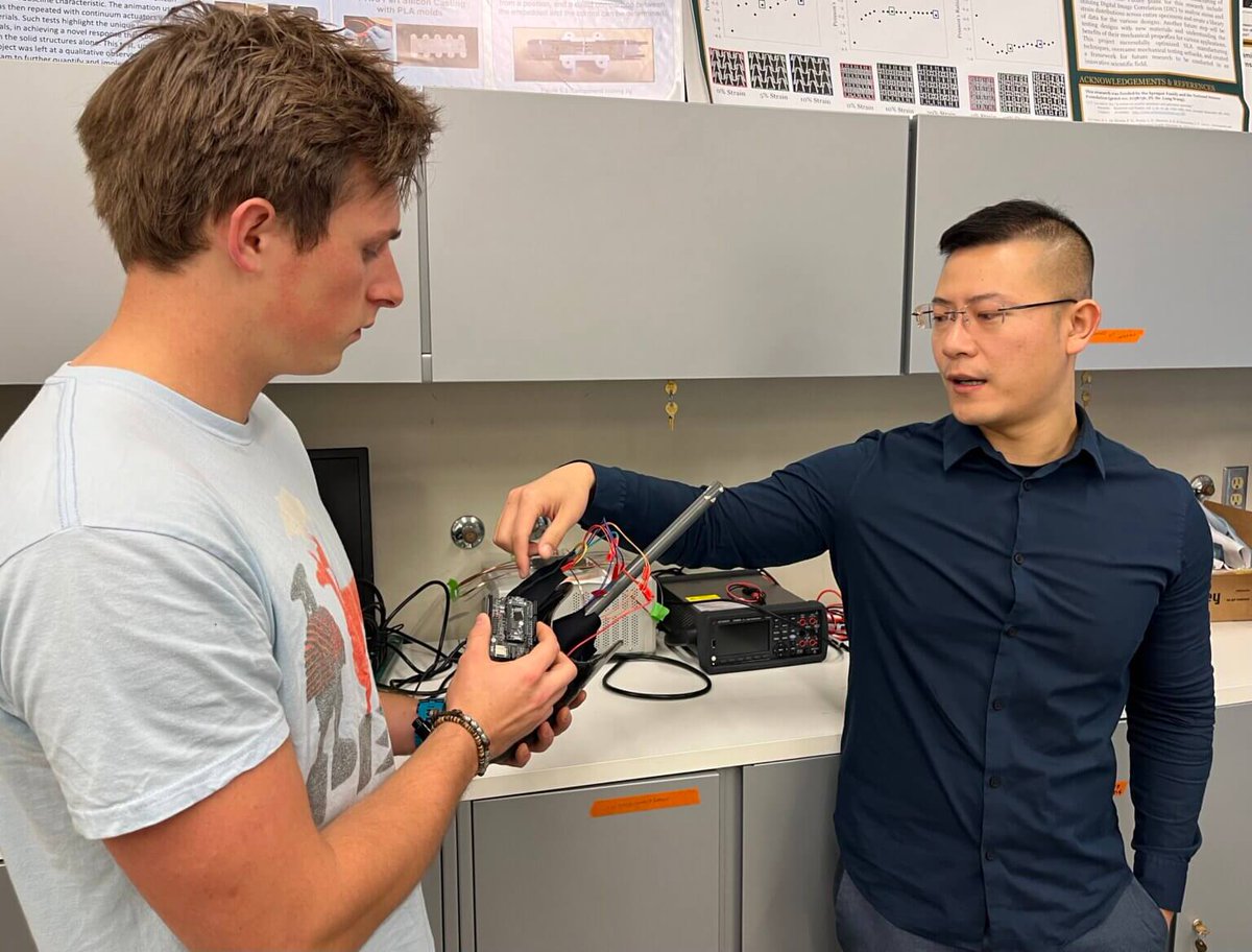 Cal Poly structural engineering Professor Long Wang and his team of students are collaborating with Sony's Semiconductor Solutions Group to develop a wearable sensor system to revolutionize the fit of prosthetics for amputees. Read more at the link below. ceng.calpoly.edu/connection/202…