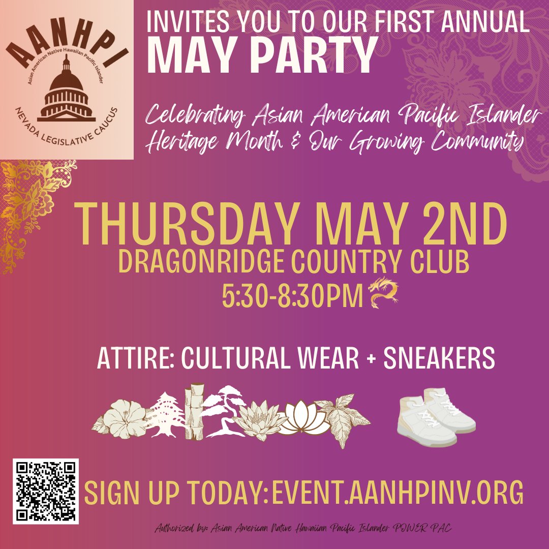 OUR 1ST EVER FUNDRAISER IS IN 1 WEEK!! We have a handful of tickets left! Get your ticket today for a real party with games, activities & true celebration of our growing community: event.aanhpinv.org. We promise you FOMO for missing this inaugural event! #AANHPIPride #NVLeg