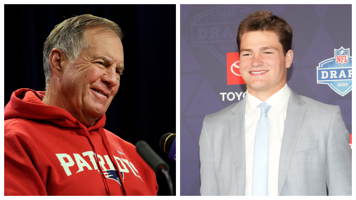 Bill Belichick does NOT sound impressed with the Patriots taking Drake Maye. Is he just mad about the way his tenure ended in New England, or legitimately just hates Maye? You decide: outkick.com/sports/bill-be…