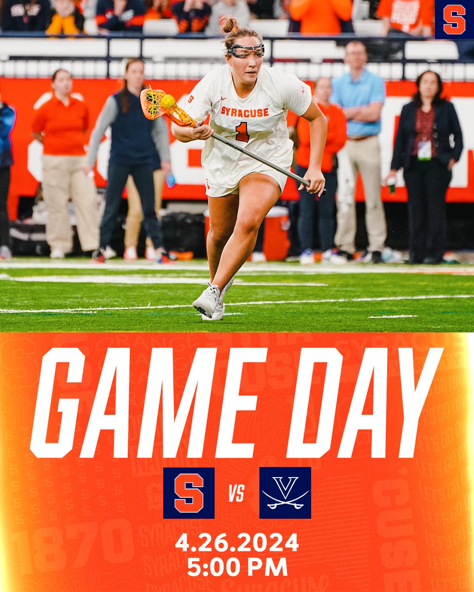 Fighting for a chance to play on Sunday. 🍊🥍

#4 Syracuse vs. #6 Virginia
📍 Charlotte, N.C.
🕔 5 p.m.
📺 ACC Network
💻 tinyurl.com/458ax3ru
📻 WJPZ 89.1FM
📊 Live Stats tinyurl.com/48dzwdyc