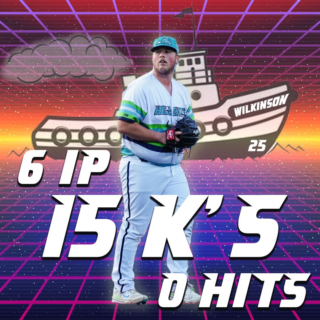 LynHillcats's tweet image. Put the world on notice, Tugboat is here to save the day 🚢 🚨

Matt Wilkinson’s final line 6 IP, NO HITS, 15 Strikeouts 💪💪💪

@CleGuardPro 

#minorleague #milb #minorleaguebaseball #lynchburghillcats #pitching #prospects #shove #heat