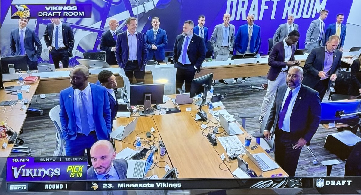 johnkriesel's tweet photo. This draft room looks absolutely amped. https://t.co/qy65w5gPwx