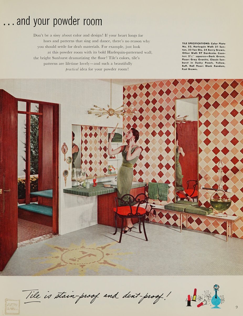 New Ideas In Tile 1958. #interiors #vintage