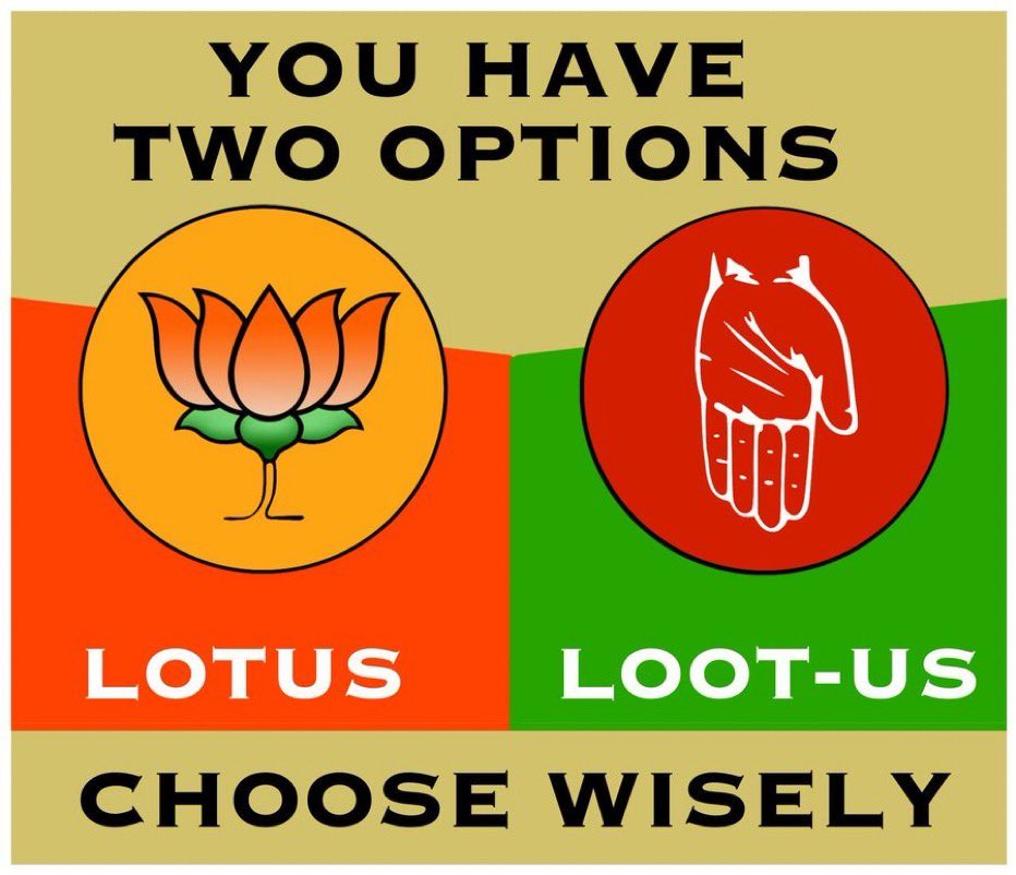 Choose wisely folks. Vote for BJP