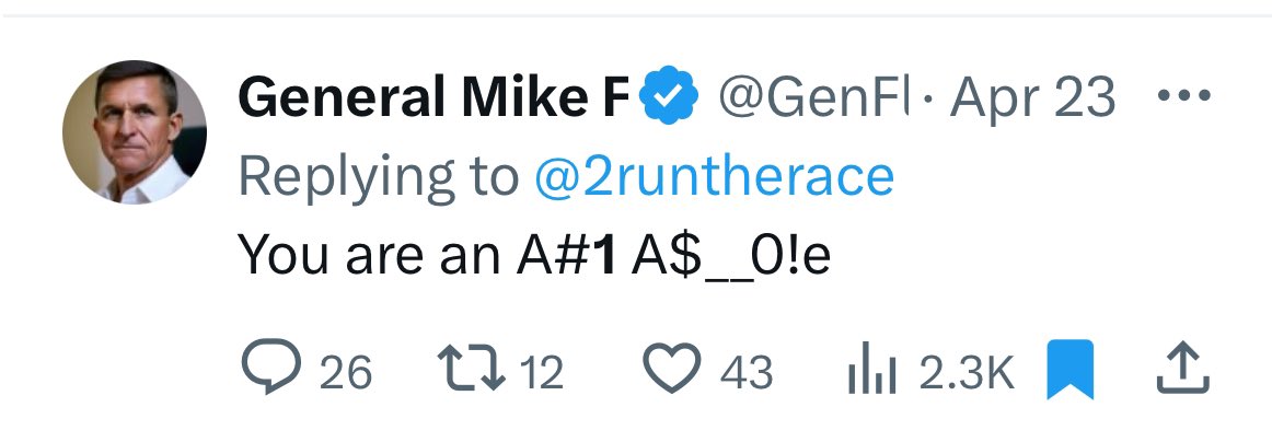 2runtherace's tweet photo. .@genflynn
Matthew 7:20-21
Wherefore by their fruits ye shall know them. Not every one that saith unto me, LORD, LORD, shall enter into the kingdom of heaven; but he that doeth the will of My Father which is in heaven. https://t.co/IPB0ipCG9J
