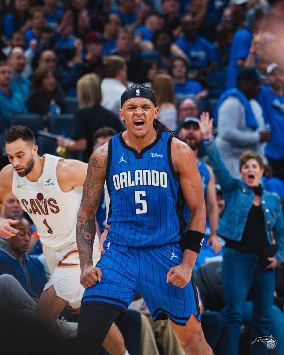 Youngest players in NBA history to put up 30/10/5 in a Playoff game: 

1. Magic Johnson (20 years, 276 days)
2. LeBron James (21 years, 113 days) 
3. Paolo Banchero (21 years, 165 days)
4. Luka Doncic (21 years, 177 days) 

No other played under 22 has done it 😳