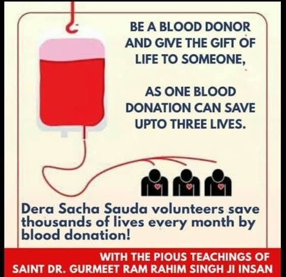 Do you know!?🤔
The number of donors is a way more than the requirement of Blood bank teams in the Blood Donation camps organised at Dera Sacha Sauda.🩸
This incredible passion to #DonateBlood and serve humanity has been instilled into millions by Saint Dr MSG.❤