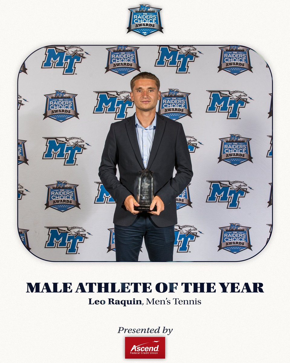 MTAthletics's tweet image. Male Athlete of the Year – Leo Raquin, @MT_MensTennis

#RCA2024