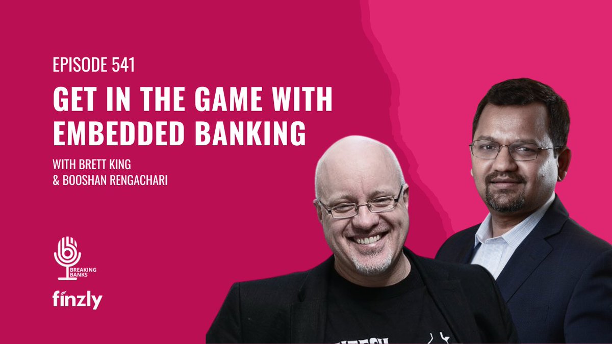 Banks of all sizes need a strategy for #embeddedbanking 🏦 In this episode, @BrettKing and @BooshanTweets of @finzly sit down to uncover the opportunities and keys to success in embedded banking. 🔑 apple.co/3UezqnR #banking #podcast #fintech #technology #kyc