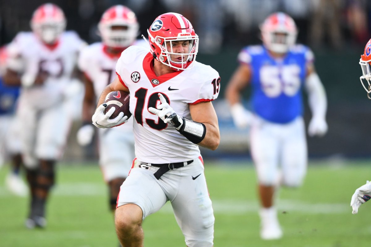 Congratulations to Brock Bowers on being a first round NFL Draft pick. We throw around the phrase 'game changer' a lot, but Bowers was truly instrumental in Georgia winning two national titles. Best tight end I've ever covered in 31 years. @coach_thartley is on Cloud Nine