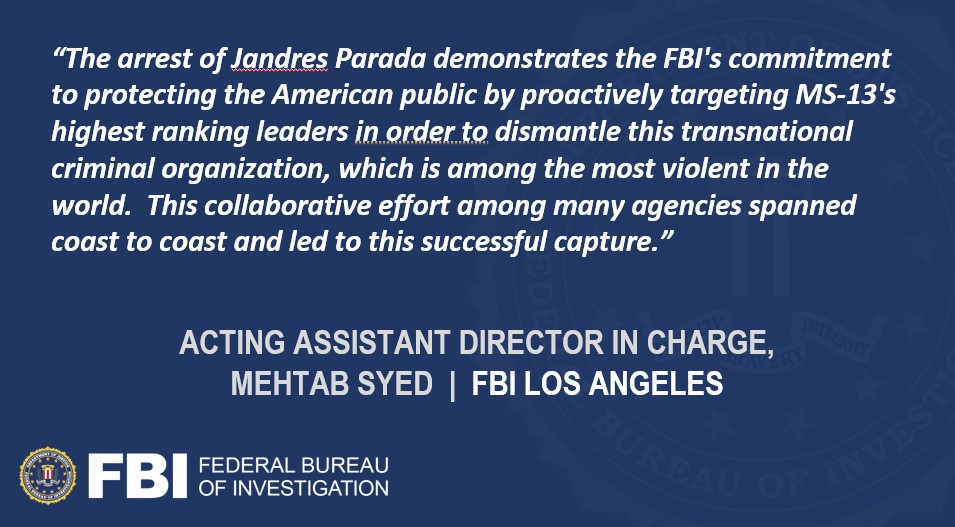 #ICYMI Fredy Ivan Jandres-Parada, a high-ranking #MS13 member was arraigned in New York on 2020 #terrorism offenses relating to his & others' direction of MS-13's criminal activities in the U.S., El Salvador, Mexico & elsewhere over two decades. Details: justice.gov/usao-edny/pr/h…