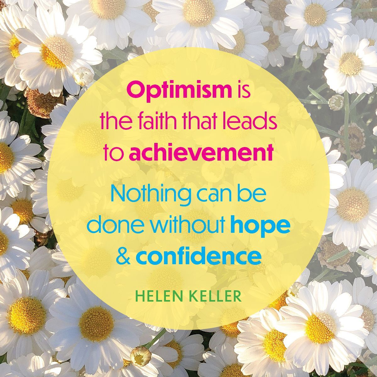 Optimism is the faith that leads to achievement