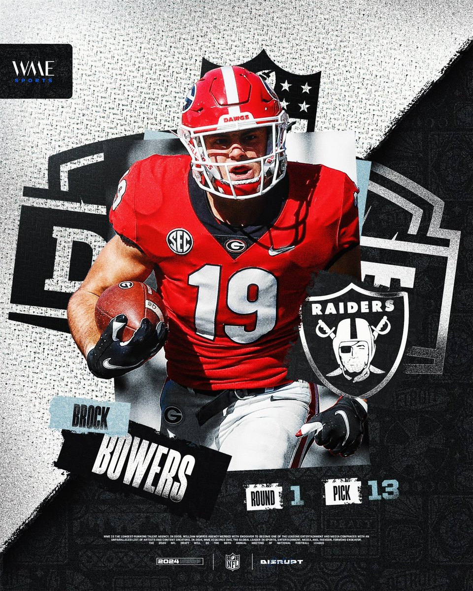 With the 13th pick in the 2024 NFL Draft, the Las Vegas Raiders select Brock Bowers‼️