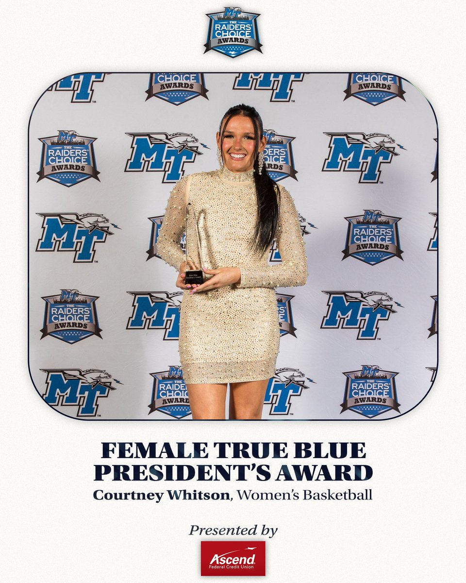 MTAthletics's tweet image. Female True Blue President’s Award – Courtney Whitson, @MT_WBB

#RCA2024