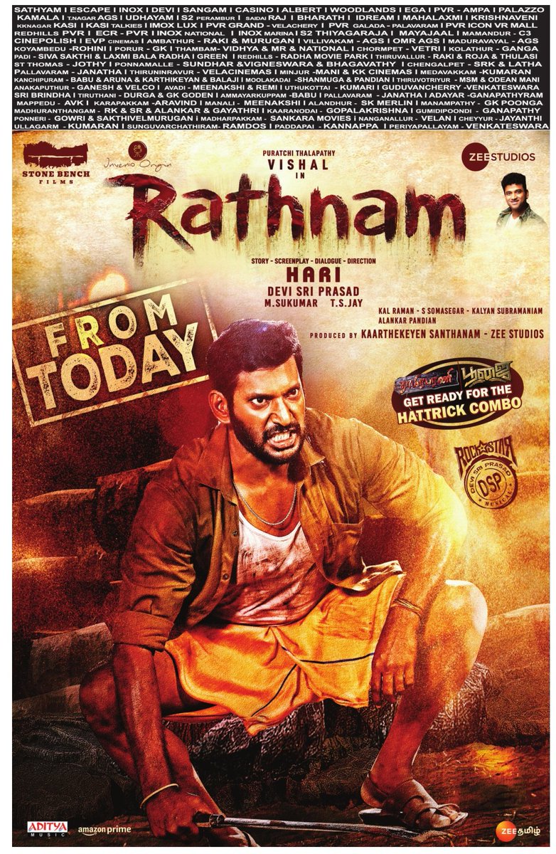 #Rathnam Worldwide Releasing Today. Best Wishes to the Entire Team for Mega Blockbuster 
#megablockbuster
#RathnamFromToday
#ActorVishal人
#actorvishal
#actorvishalofficial
#puratchitha0l
#Rathnam
#RATHNAM
#directorhari
#April26th
