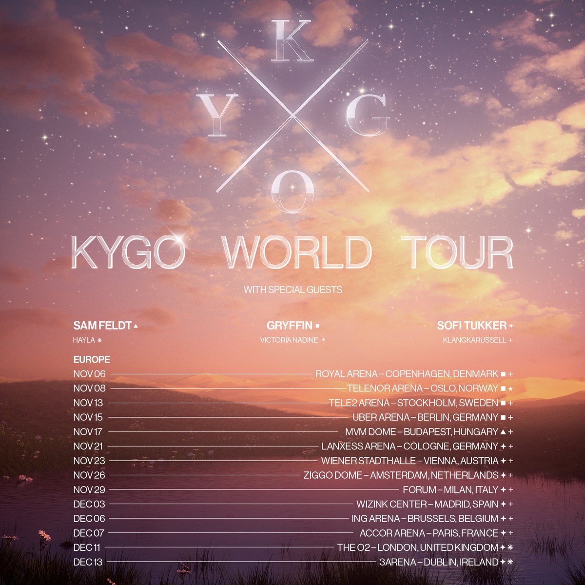 Tickets for our tour with @KygoMusic in Europe this November and December are live!🔥🙌 See you soon w/ @Klangkarussell & @haylasings! tix: sofitukker.com/tour @ZiggoDome #TheO2London @LANXESSarena @ingarenabxl @Accor_Arena @WiZinkCenter @StadthalleWien @3ArenaDublin