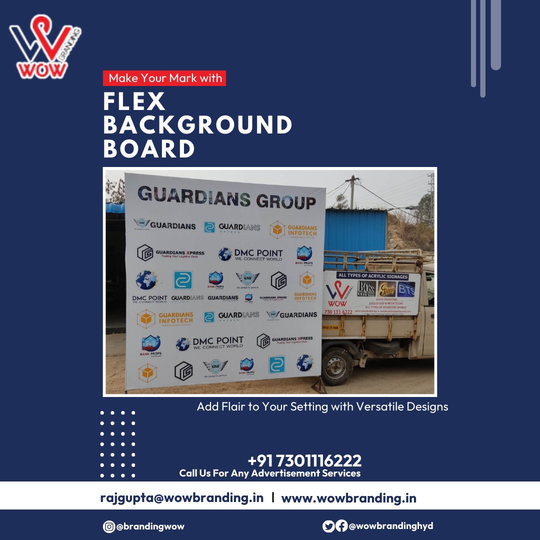 Elevate Your Brand with Wow Branding's Flex Background Board! 🚀
✨ Stand out from the crowd with Wow Branding's innovative Flex Background Board! ✨
#WowBranding, #FlexBackgroundBoard, #BrandElevation,
📧 Email: rajgupta@wowbranding.in
🌐 Visit here : wowbranding.in