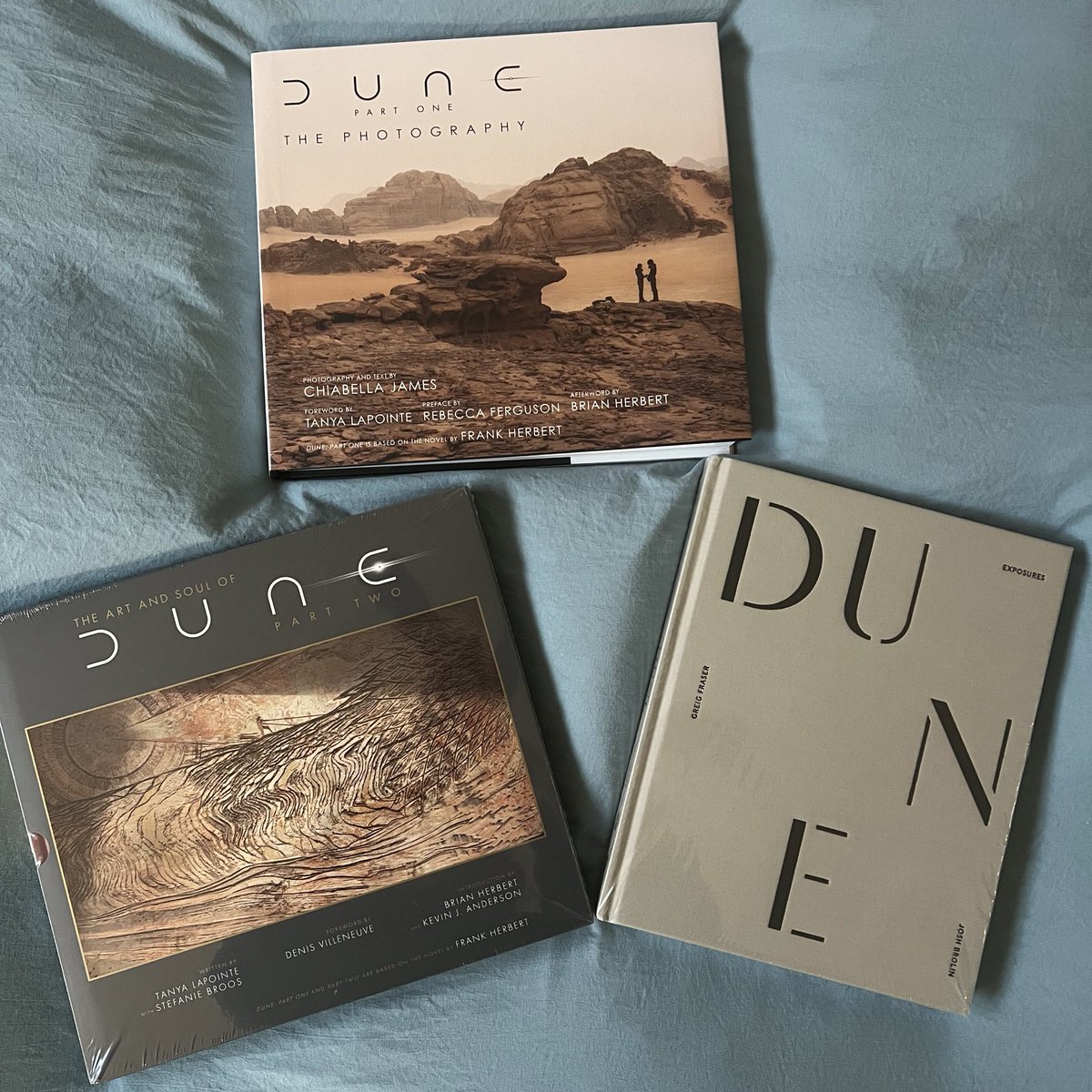 dune part one the photography, the art and soul of dune part two and exposures… most gorgeous books ever. thank u @insighteditions for contributing to my dune collection!! best package i’ve ever opened, i am so grateful :’)