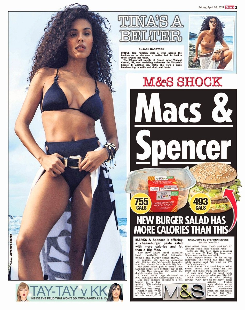 Page 3 - Friday 26th April 2024 #Cat #TinaKunakey #page3 #dailystar #thesun #newspaper