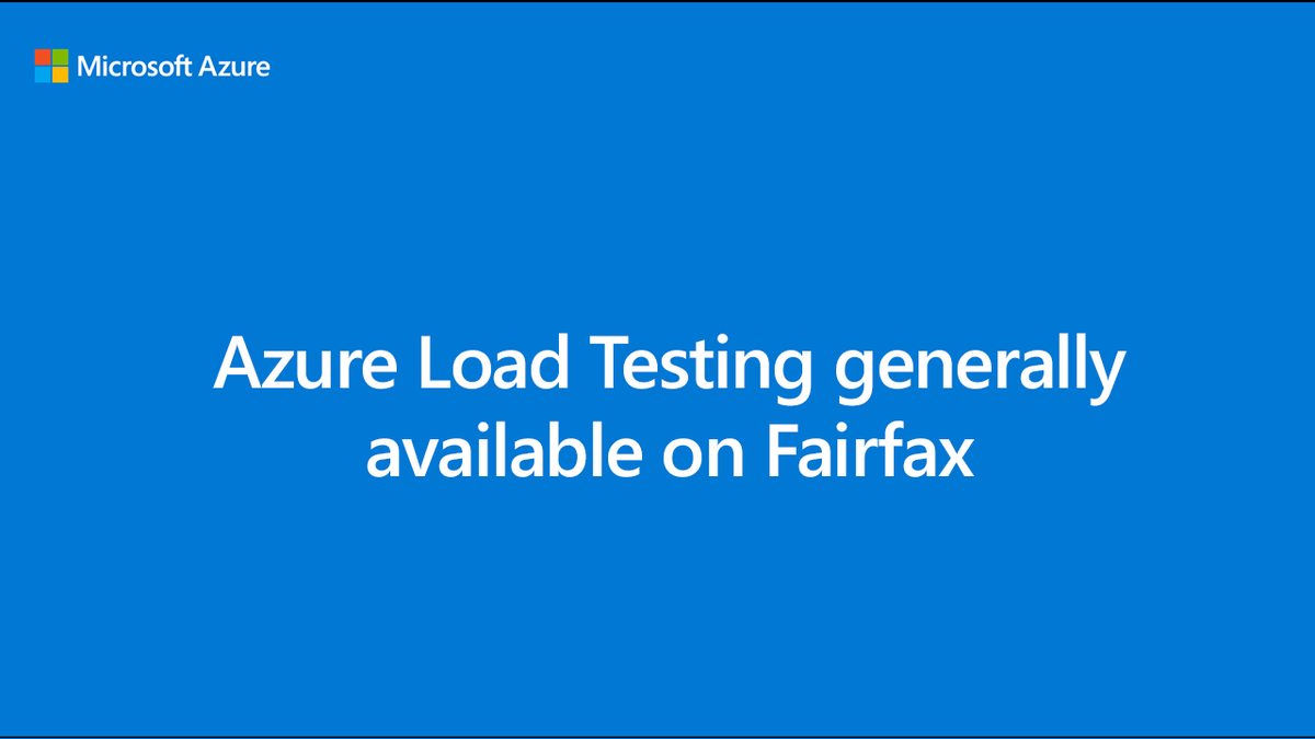 Customers on the Fairfax cloud–USGov Virginia–can now generate high-scale load and identify performance bottlenecks with Azure Load Testing. msft.it/6018YBLT2 #performancetesting #azureloadtesting