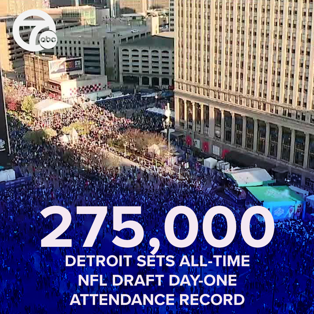 Earlier we said Detroit showed up, and ow it's official. NFL Commissioner Roger Goodell said the city had 275,000 people attend day one of the draft, setting a first-day attendance record.