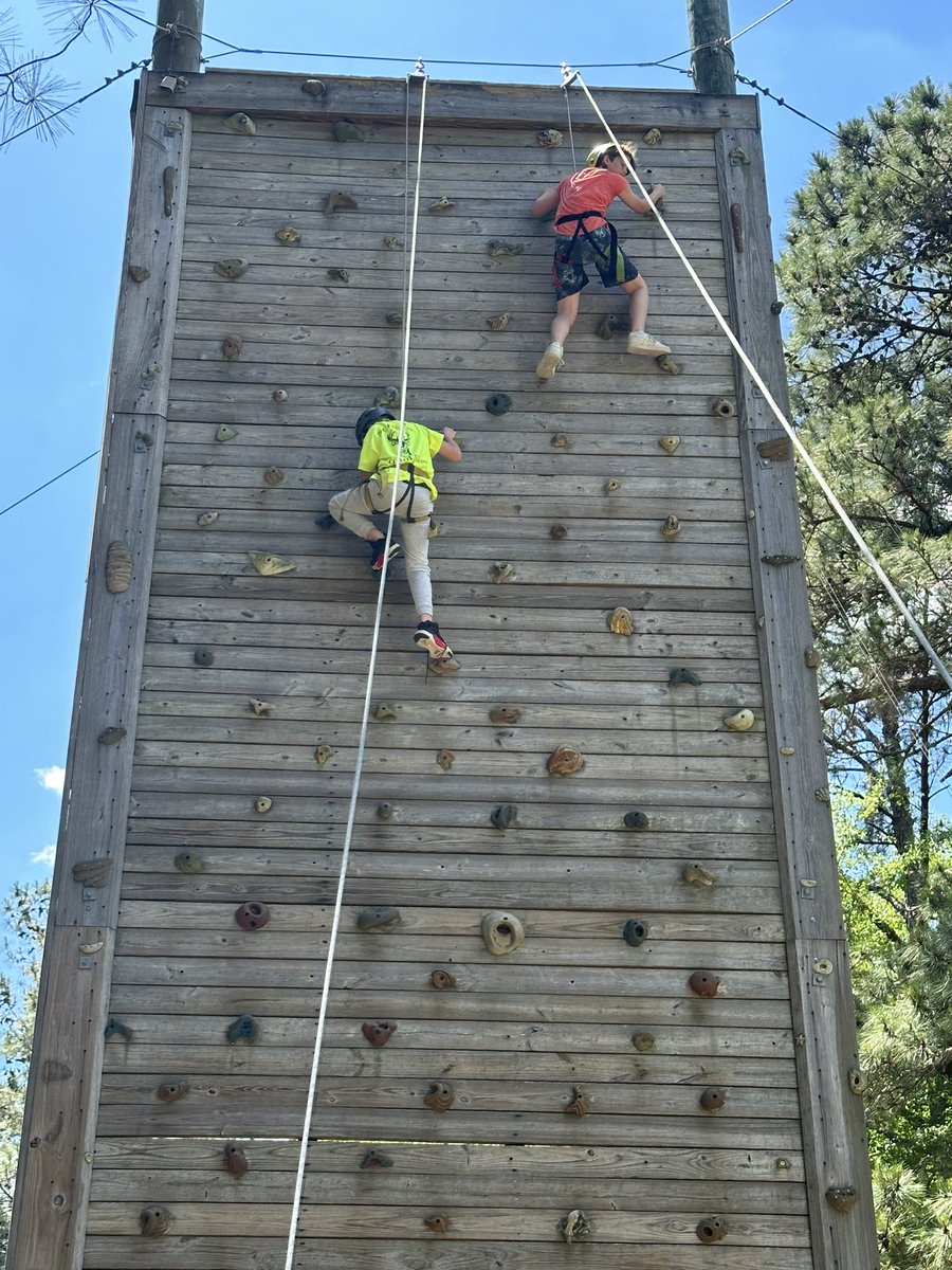 Our group had a great time rock climbing today! Some students even reached the top! #angeloakes
