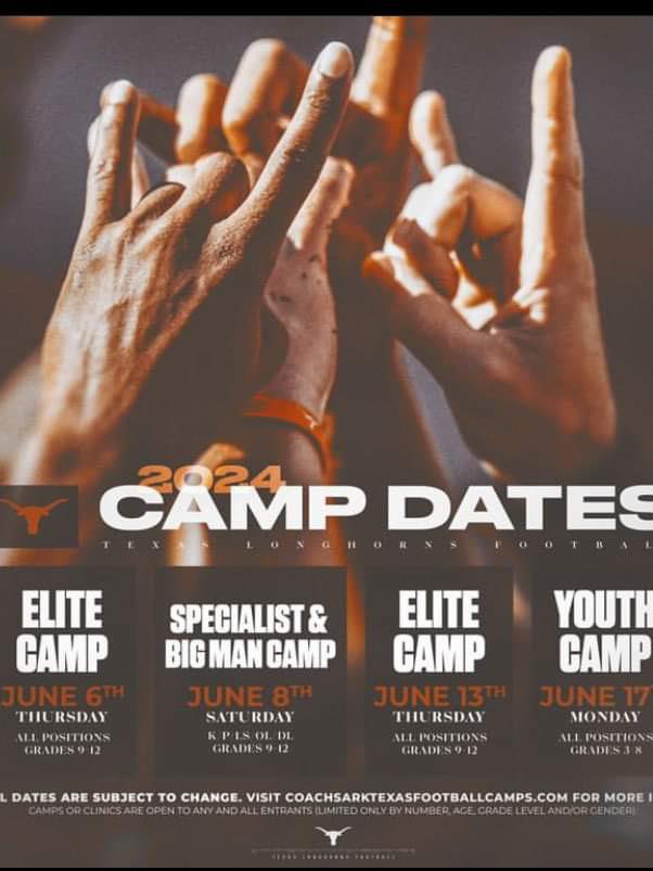 It will be an honor to attend The University of Texas football camp come June 6th.🤘