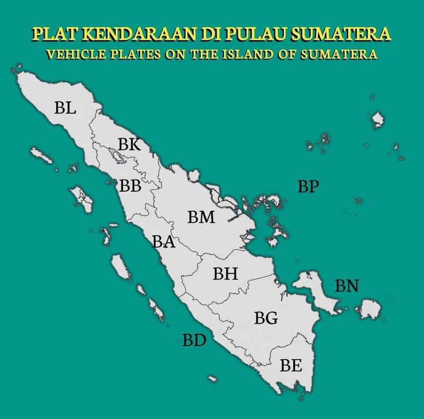 siputnyebrang's tweet photo. Taukah Kalian Berikut Plat Kendaraan Berdasarkan Provinsi di Indonesia?

Setiap kendaraan di Indonesia memiliki plat nomor yang unik untuk mengidentifikasinya. Plat nomor ini terdiri dari kode huruf dan angka yang mewakili asal kendaraan tersebut.

Berikut adalah daftar plat nomor kendaraan berdasarkan provinsi di Indonesia: