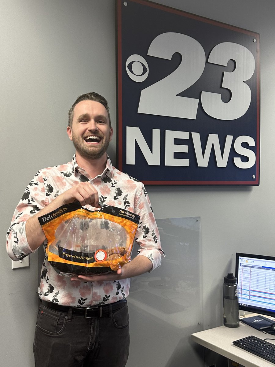 Help us bid farewell to our sports director Michael Tilka. 🏀 Watch his final show with WIFR at 10 p.m. (For his final day, we got him chicken tenders. Look at the childlike wonder and whimsy on his face. That's true love)