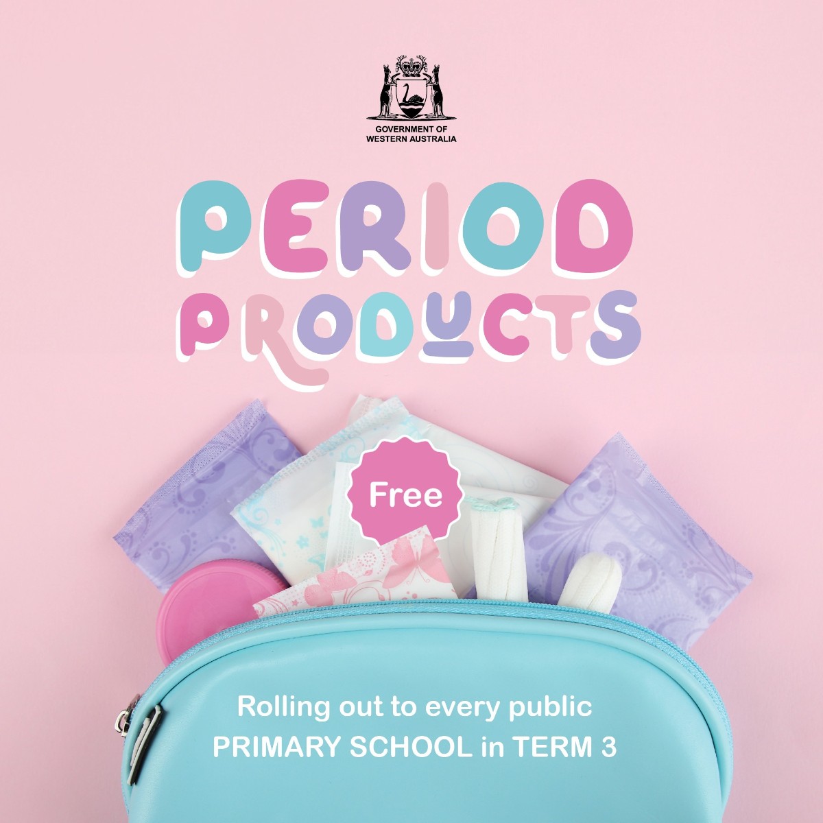 Starting in Term 3, free period products will be available to WA's public primary schools. Free period products are already available at more than 220 secondary schools and all WA TAFE colleges.