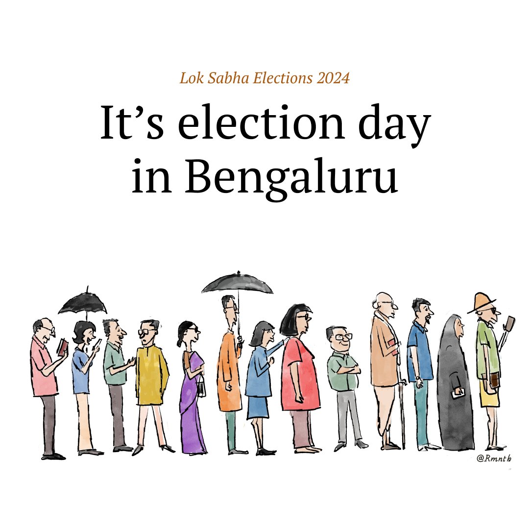 Bengaluru votes today. #LokSabhaElections2024 Today's doodles