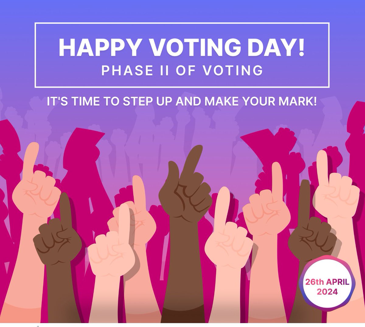 Happy Voting Day! ✨#Phase2 #GeneralElections2024 Head to the polls today and be a part of shaping democracy 🙌 #YouAreTheOne #ChunavKaParv #DeshkaGarv #ECI #Elections2024