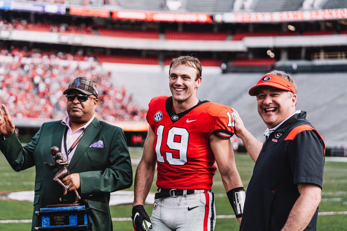 Congrats <a href="/brockbowers17/">Brock Bowers</a> !! Watching you grow and become the man that you are has been incredible. You’re a generational talent and I am so excited to watch you compete with the <a href="/Raiders/">Las Vegas Raiders</a>. Your story will be told for a long time &amp; I’m thankful #DawgNation was part of it. DGD! GO