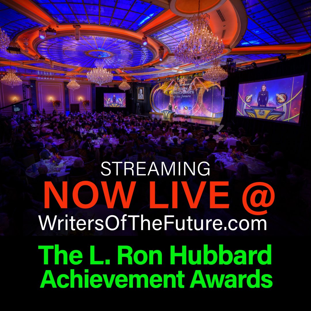 Now streaming! Join us live for a night of inspiration! Witness the future of creativity at WritersOfTheFuture.com Don’t miss the 40th Annual #LRonHubbard Achievement Awards, streaming NOW #WOTF40 #WritersOfTheFuture #IllustratorsOfTheFuture #WritersAndIllustratorsOfTheFuture