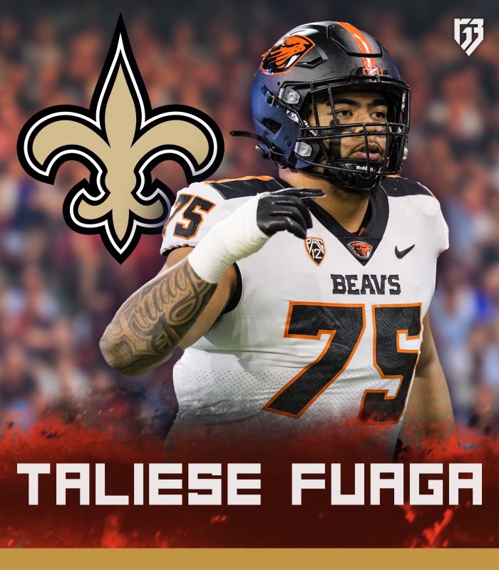 Taliese Fuaga is 324 Lbs but moves out of his stance like he’s 220. HE QUICK WIT IT. To win in the NFL you have to solidify the trenches. Smart pick by @Saints at a position of need.