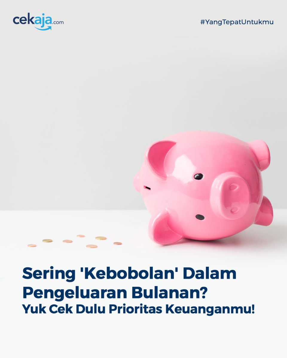 CekAja's tweet image. Saat memiliki uang kita sering terlena untuk menggunakannya sampai baru tersadar saat sudah 'kebobolan'. Sebelum itu terjadi, sebaiknya tentukan dulu prioritas keuangan kita. Baca selengkapnya di bit.ly/3Qj9E0B

#cekaja #tokofinansial #cerdasfinansial #tipsfinansial