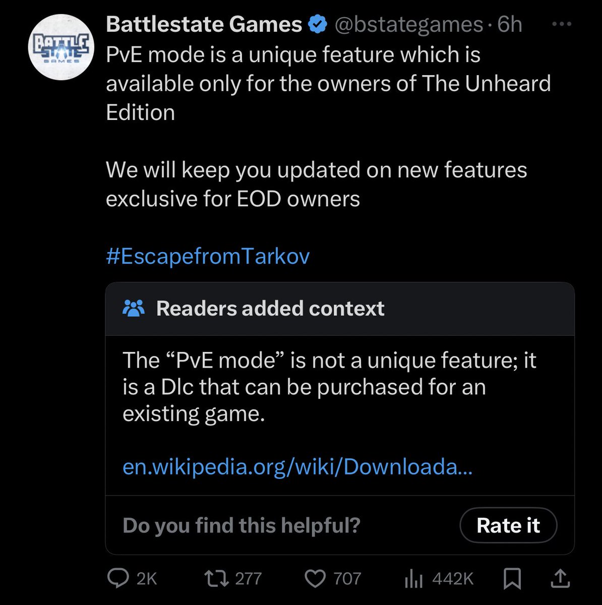 The developers behind Escape From Tarkov got community noted on a tweet about their own game 🤣🤣🤣