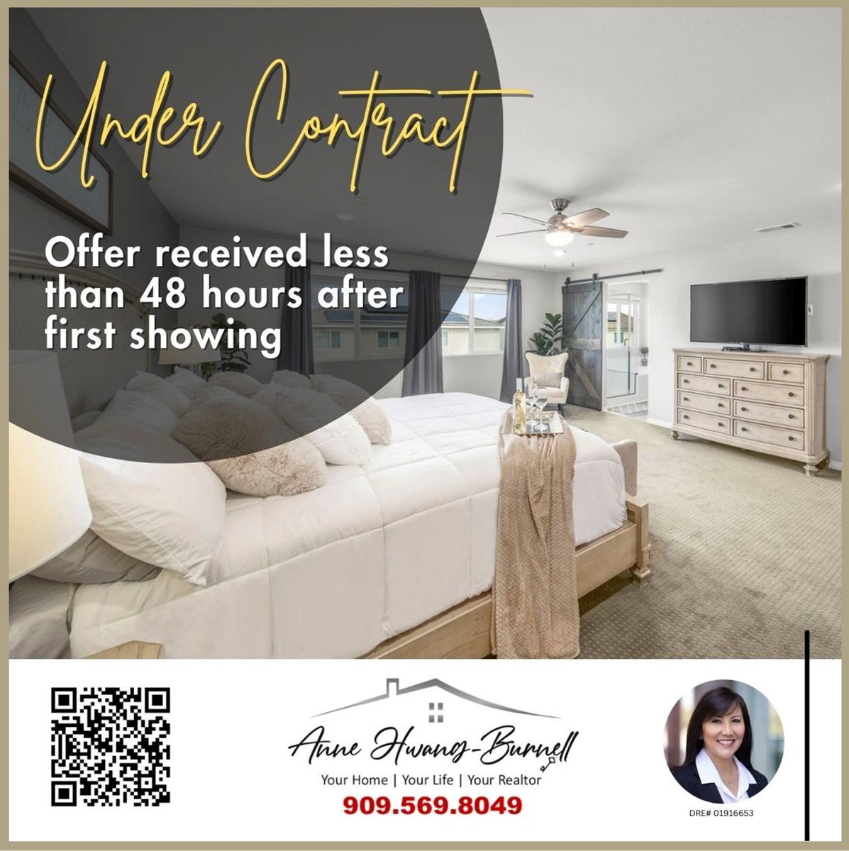 We're officially under contract—offer received in less than 48 hours after the first showing! 🎉🔑 

#annehwangburnellrealtor #stagingsells #jurupavalleyhomeforsale #RealEstateSuccess #UnderContract #QuickSale #chinohillsrealtor #listingagent