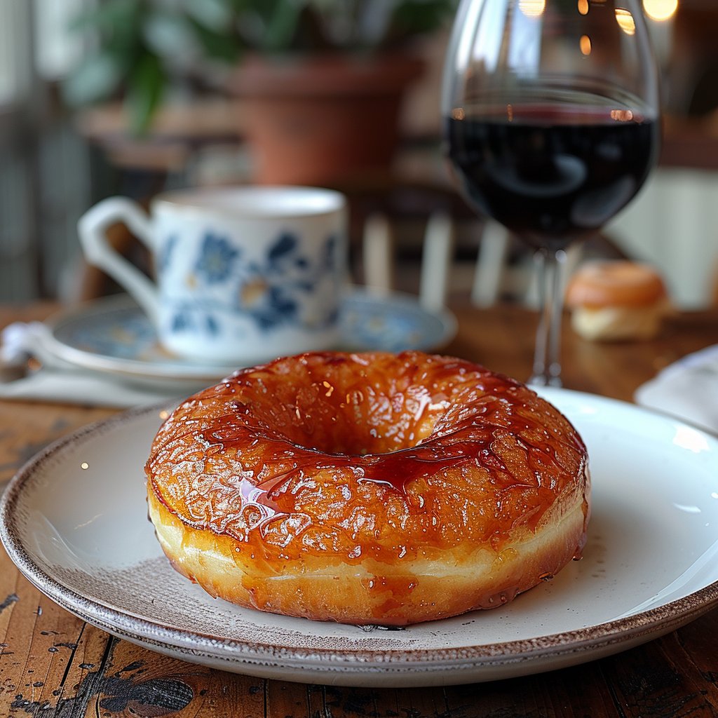🇨🇱 Chilean Red Wine Donut :: A rich, sweet donut infused with a reduction of Carmenere or other Chilean red wine.