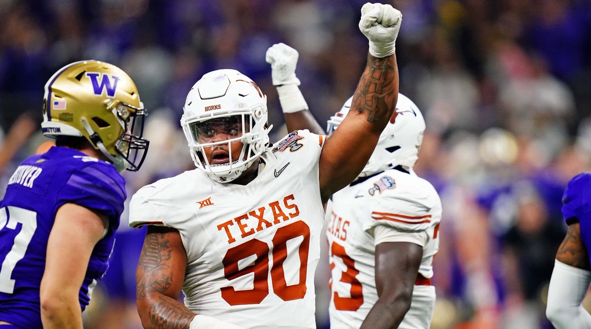 The first @TexasFootball product is off of the board in the 2024 #NFLDraft and it's Byron Murphy! The @Seahawks take the All-American and @Big12Conference Defensive Lineman of the Year with the No. 16 overall pick: 247sports.com/college/texas/… #HookEm