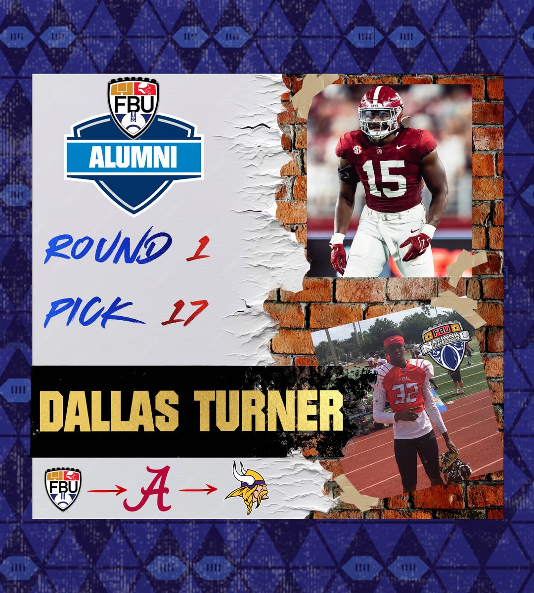 🚨FBU DRAFT ALERT

Congrats to FBU Alum, Dallas Turner, on being selected #17 overall in the 2024 NFL Draft 👏👏

#FBU #GetBetterHere