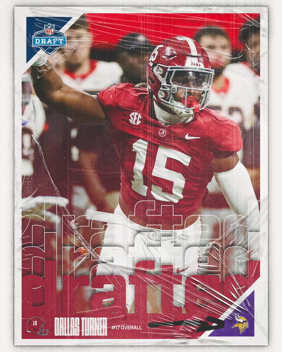 🚨 NO. 17 OVERALL 🐘 Dallas Turner, @AlabamaFTBL @Vikings x #NFLDraft